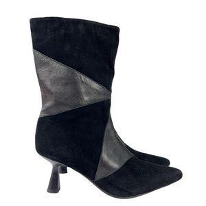 Caverley Suede Leather‎ Ankle Boots Pointed Toe Black Size EU 36 US 6